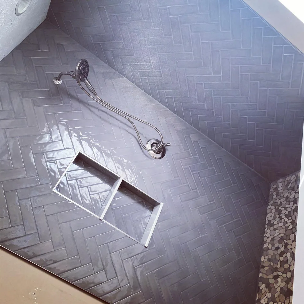 Gray Restroom by Homanvestments LLC & Extreme Custom Construction - Photo 6