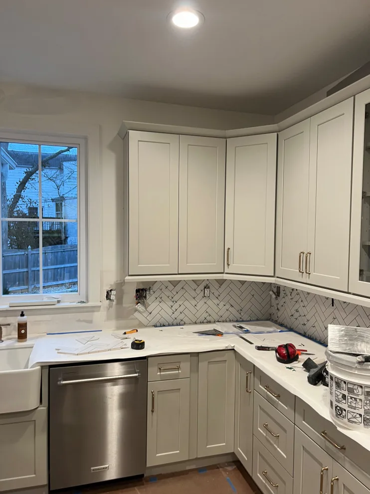 Chevron tile backsplash by IMG Construction Services - Photo 3
