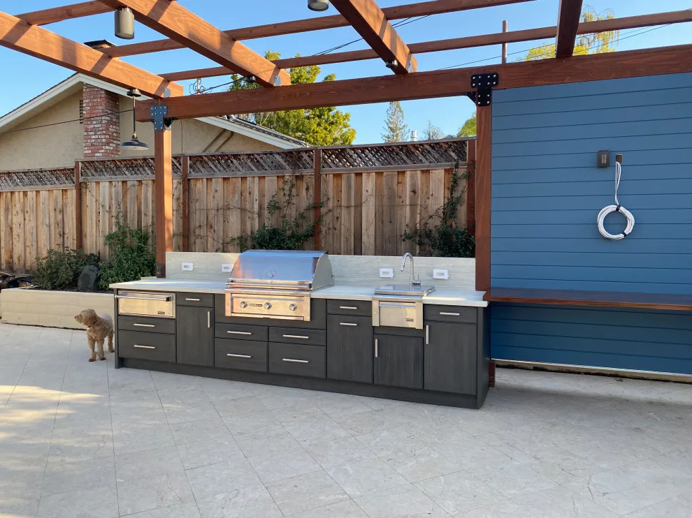Contemporary Pergola Outdoor Experience by Merrick Construction & Design - Photo 13