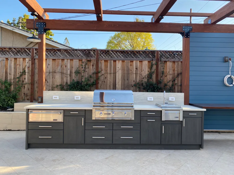 Contemporary Pergola Outdoor Experience by Merrick Construction & Design - Photo 9