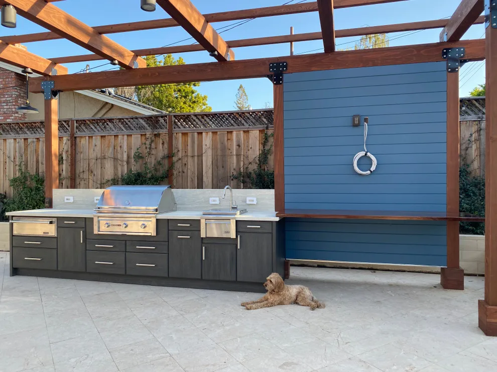 Contemporary Pergola Outdoor Experience by Merrick Construction & Design - Photo 8