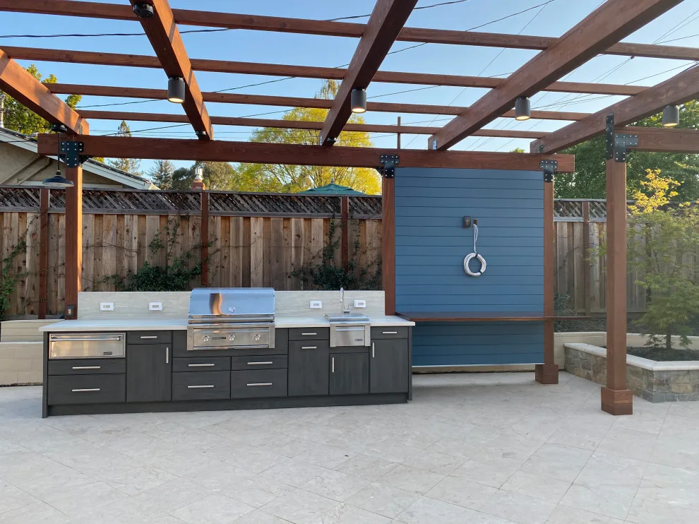 Contemporary Pergola Outdoor Experience by Merrick Construction & Design - Photo 12