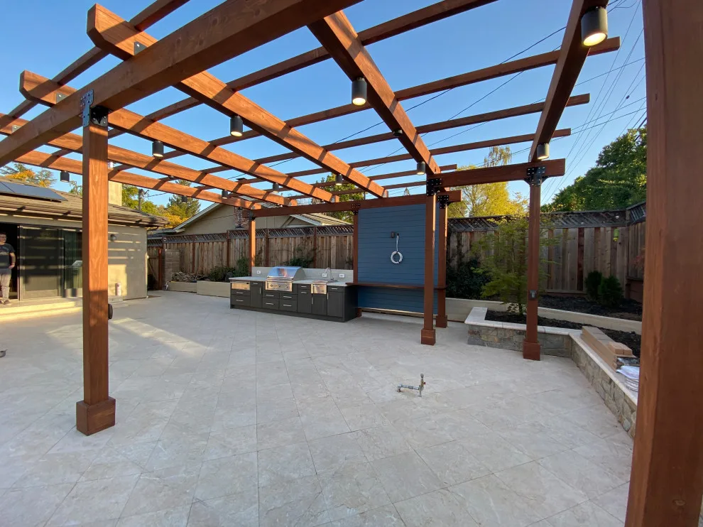 Contemporary Pergola Outdoor Experience by Merrick Construction & Design - Photo 15
