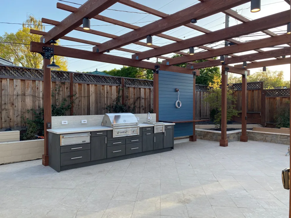 Contemporary Pergola Outdoor Experience by Merrick Construction & Design - Photo 11