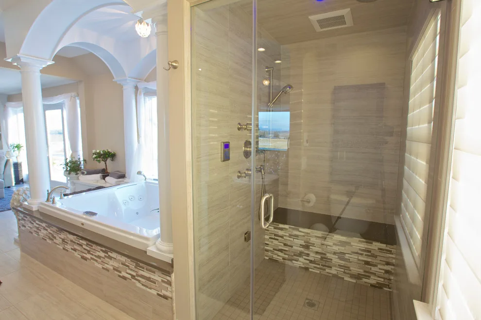 Primary Bedroom, Bathroom, and Spa Area by Three Four Builders - Photo 13