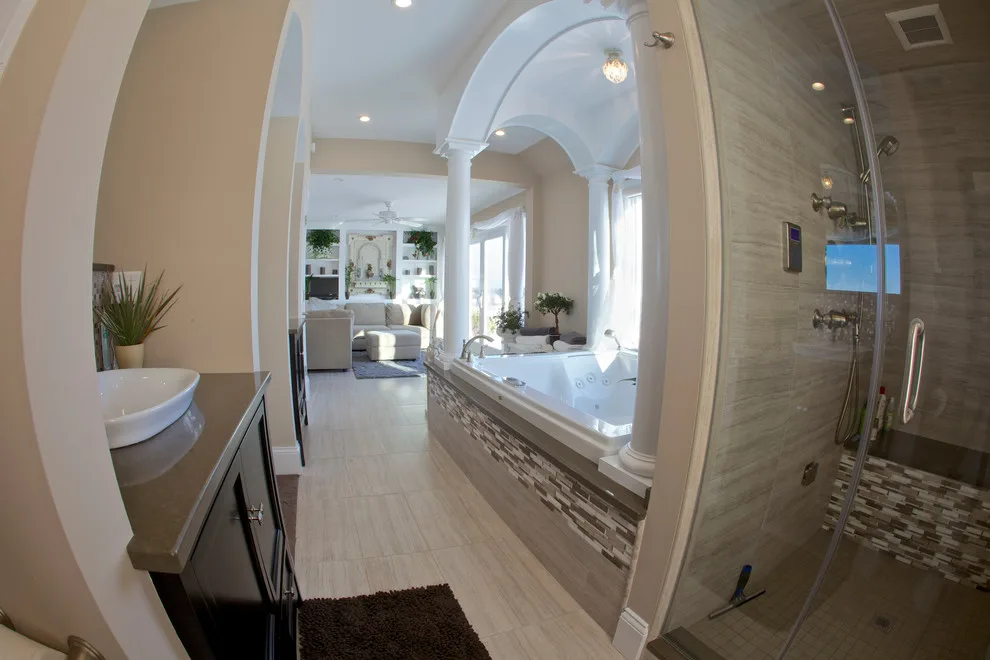 Primary Bedroom, Bathroom, and Spa Area by Three Four Builders - Photo 12