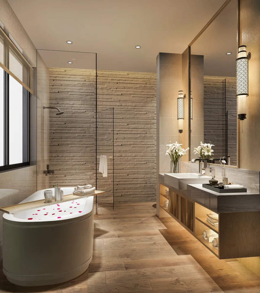 Contemporary Master and Guest Bathrooms by Expedea Construction Group - Photo 2