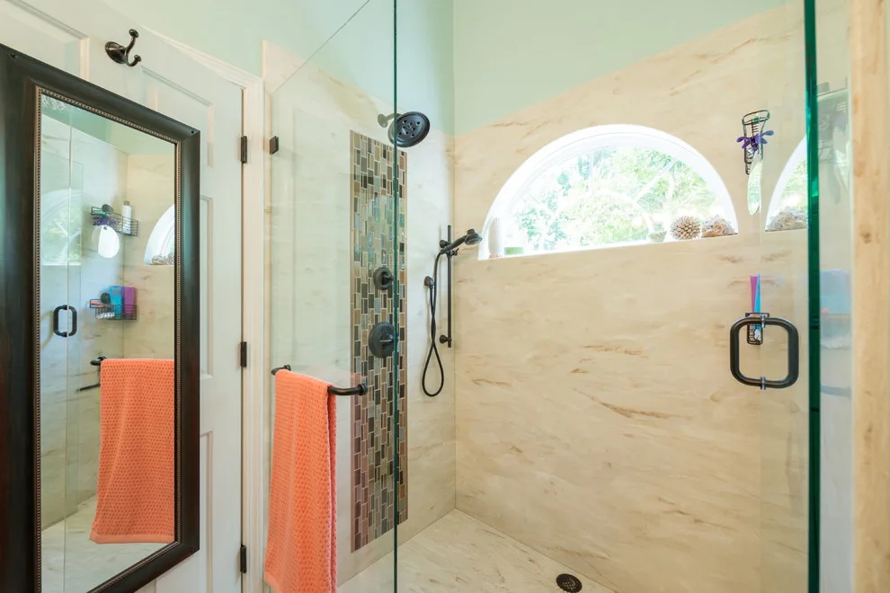 Bespoke Solid Surface - Corian® Shower (Witch Hazel) by First Choice Home Remodeling - Photo 2