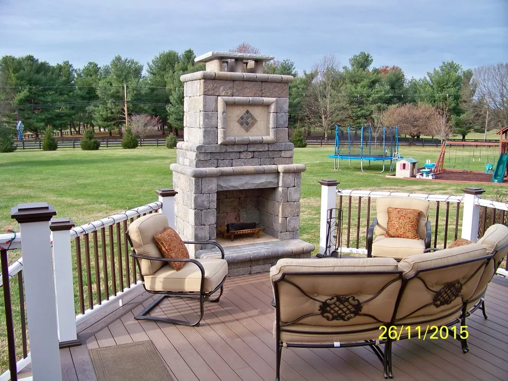 Outdoor Fireplace with Deck and Porch by Java Construction LLC. - Photo 8