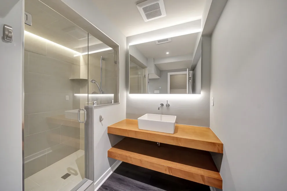 Contemporary Basement at Dogwood Hill by Hazley Builders | Architects - Photo 15