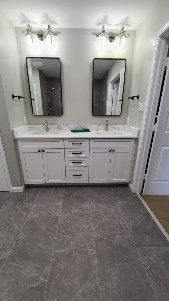 Modern Dove Grey Bathroom Renovation by Vm Home Improvement LLC - Photo 3