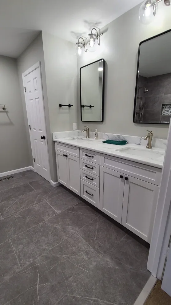 Modern Dove Grey Bathroom Renovation by Vm Home Improvement LLC - Photo 8