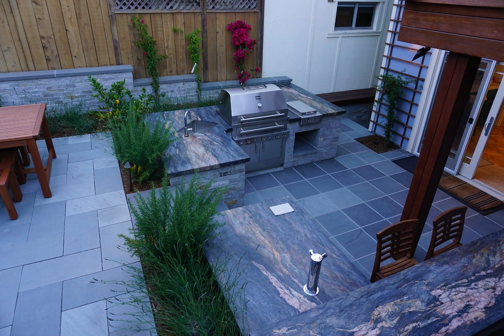 Small Yard with Outdoor Kitchen by T.H.Norton Landscape Architecture, Inc. - Photo 2