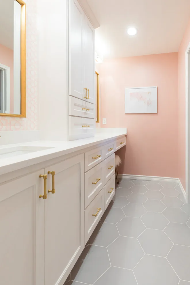 Ella's Blush Bathroom: Lake Highlands by Stringer Construction & Design - Photo 8