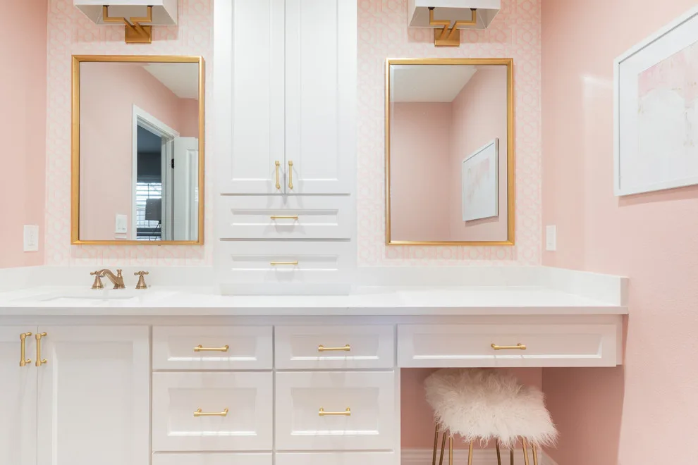 Ella's Blush Bathroom: Lake Highlands by Stringer Construction & Design - Photo 10