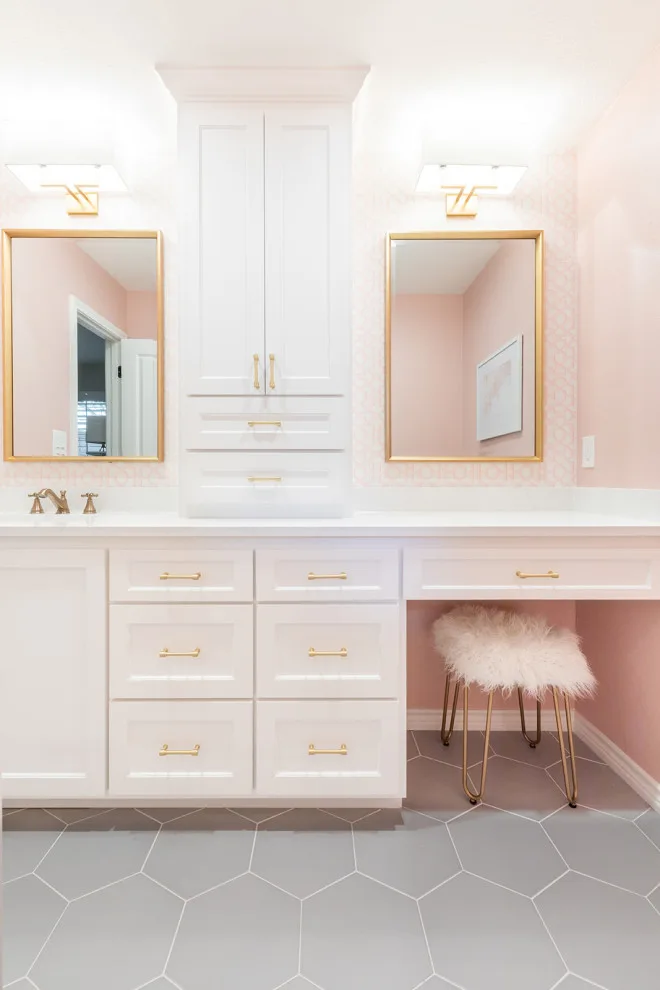 Ella's Blush Bathroom: Lake Highlands by Stringer Construction & Design - Photo 7