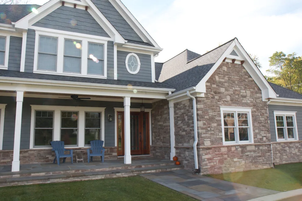 Outdoor Cobble Stacked Stone Facade by HX Home Solutions And North Star Stone - Photo 10