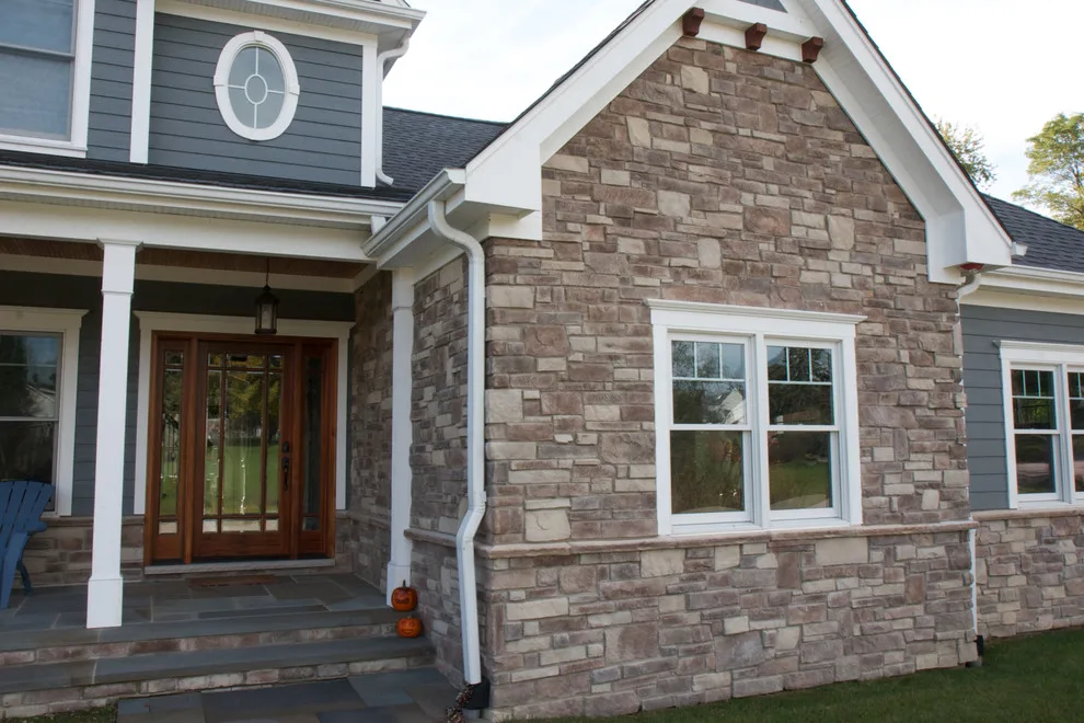 Outdoor Cobble Stacked Stone Facade by HX Home Solutions And North Star Stone - Photo 8