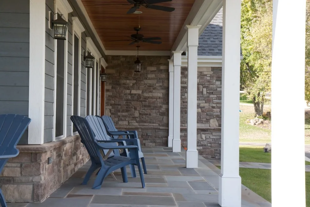Outdoor Cobble Stacked Stone Facade by HX Home Solutions And North Star Stone - Photo 6