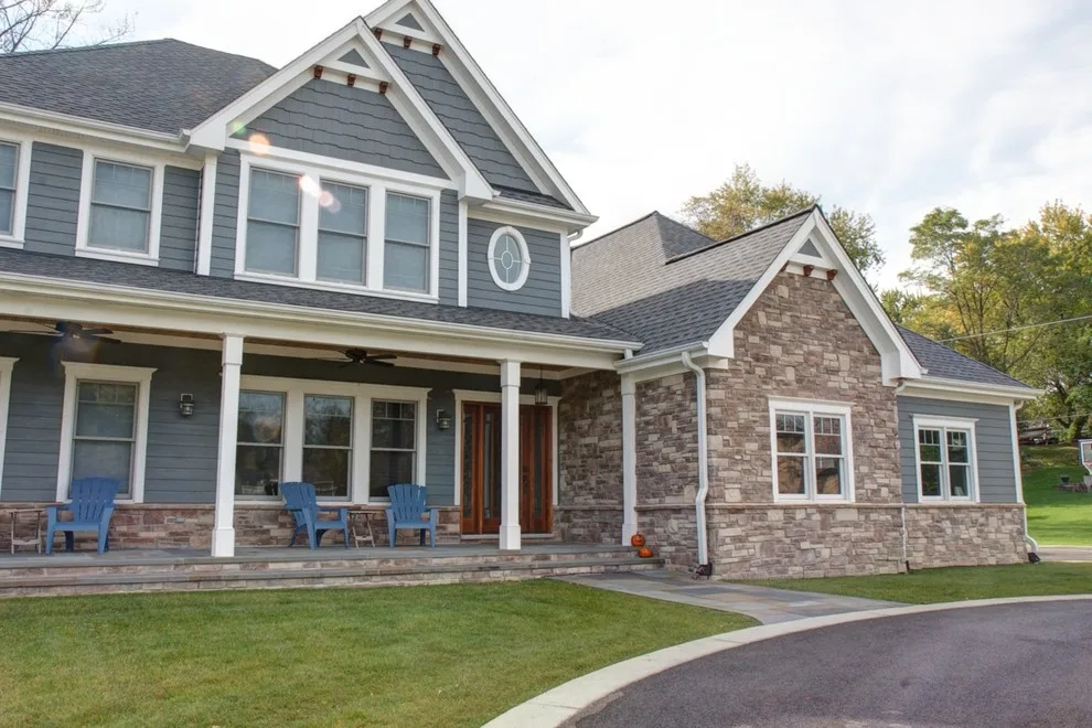Outdoor Cobble Stacked Stone Facade by HX Home Solutions And North Star Stone - Photo 4