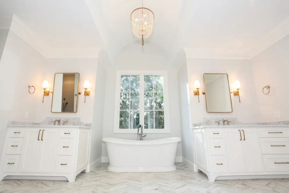 Bright White Main Bathroom by Owners Choice Construction - Photo 3