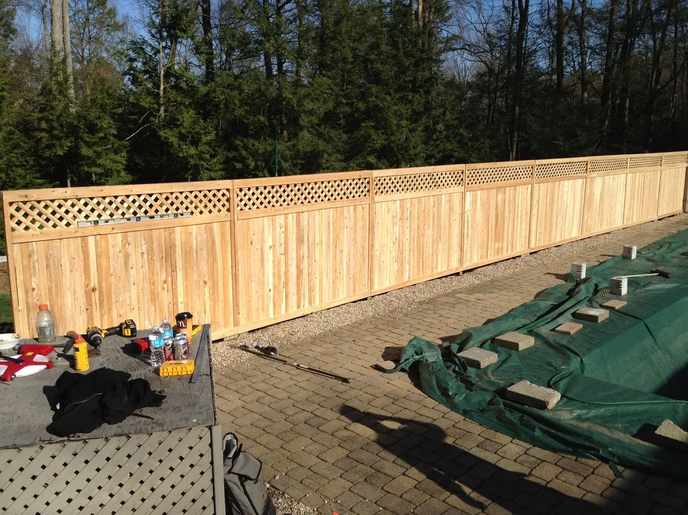 Avon, Framed 6' Solid Cedar Tongue and Groove with Lattice Top by Hartford Fence Company - Photo 2