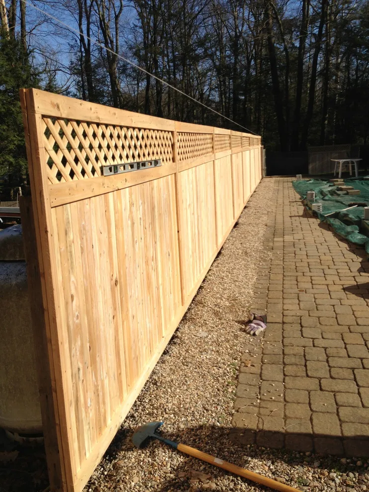 Avon, Framed 6' Solid Cedar Tongue and Groove with Lattice Top by Hartford Fence Company - Photo 3