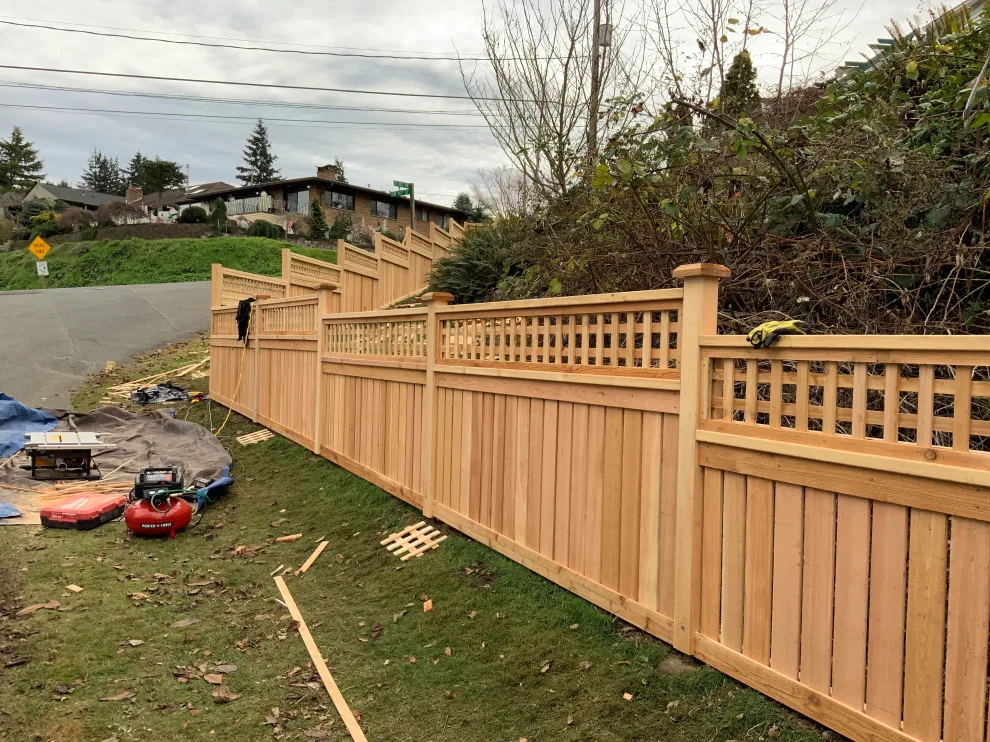 Bespoke Cedar Fence with Lattice by Cool Cat Fence - Photo 5
