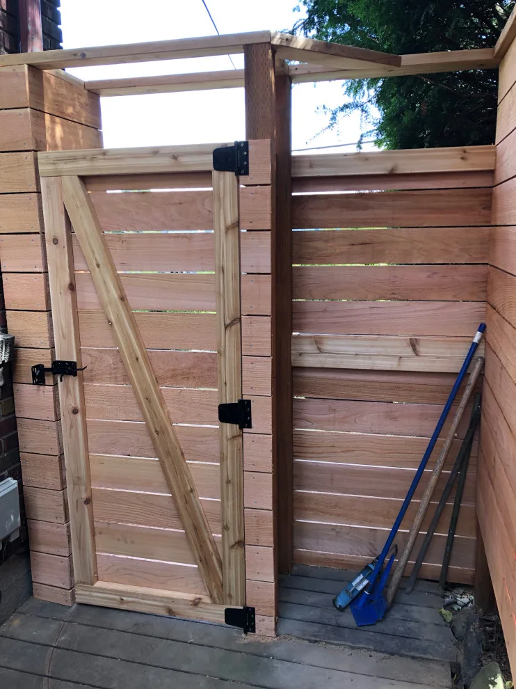 Minimal Spacing Clear Cedar Horizontal Fence by Cool Cat Fence - Photo 2