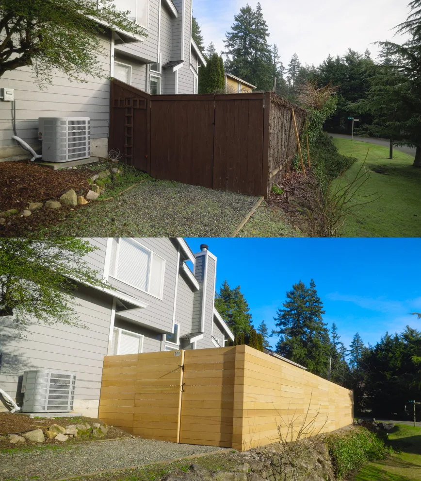 Horizontal Cedar Fence with Full Panels by Cool Cat Fence - Photo 2