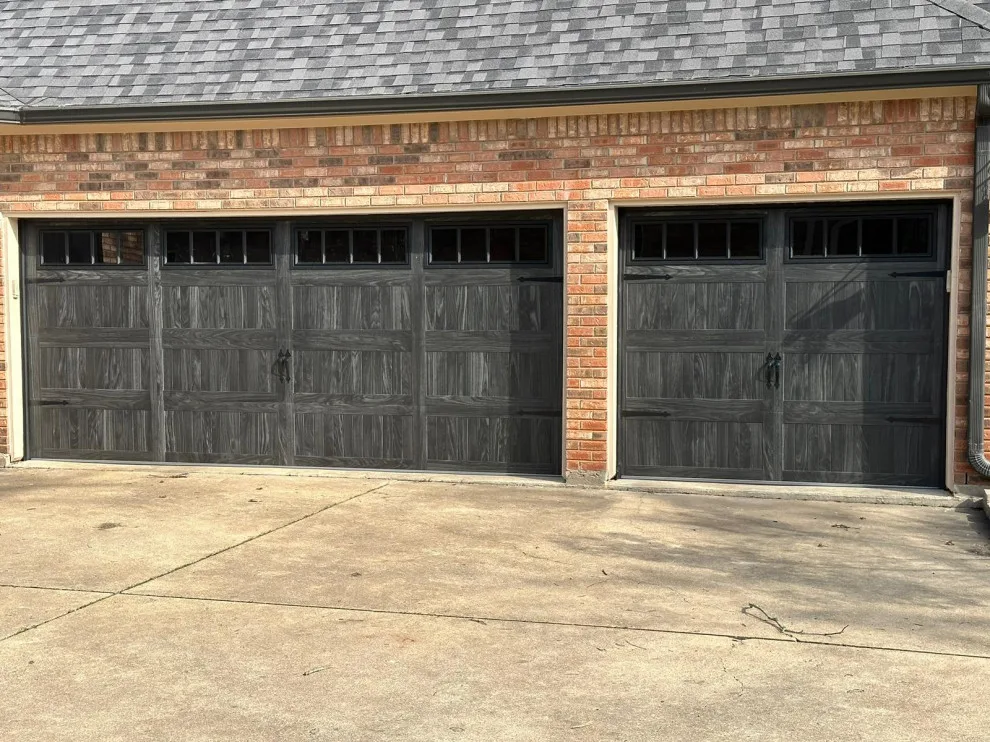 Carbon Oak Wood Accent Garage Door with Stamped Carriage Design by My Garage And Gates - Photo 4
