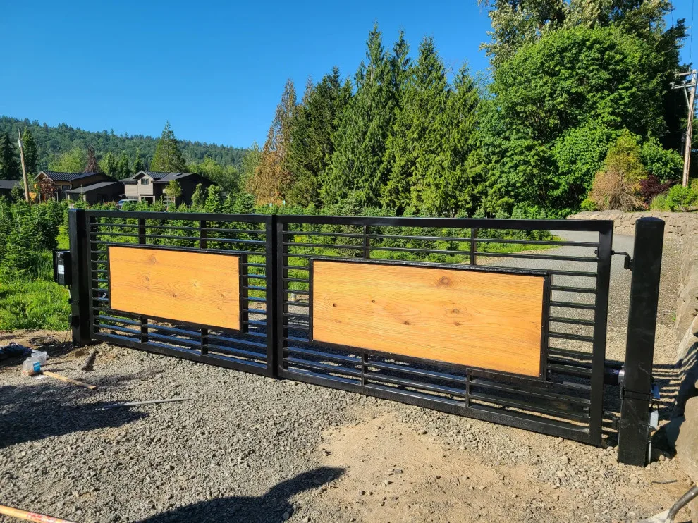 Distinctive double swing gate for daycare in Duvall, WA by Evergreen Electric Gates NW LLC - Photo 3