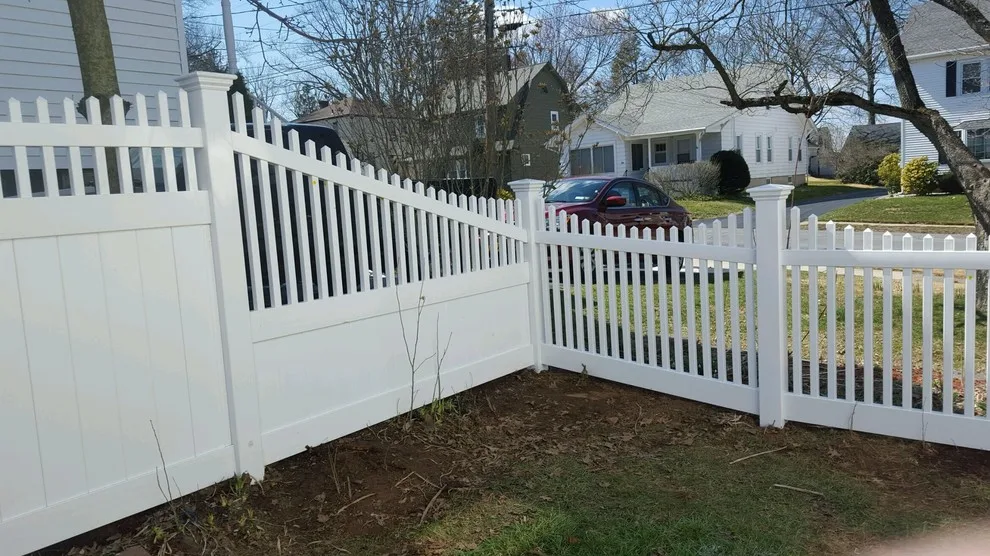 White Boundary Fence by Landworks Fence & Landscape - Photo 5