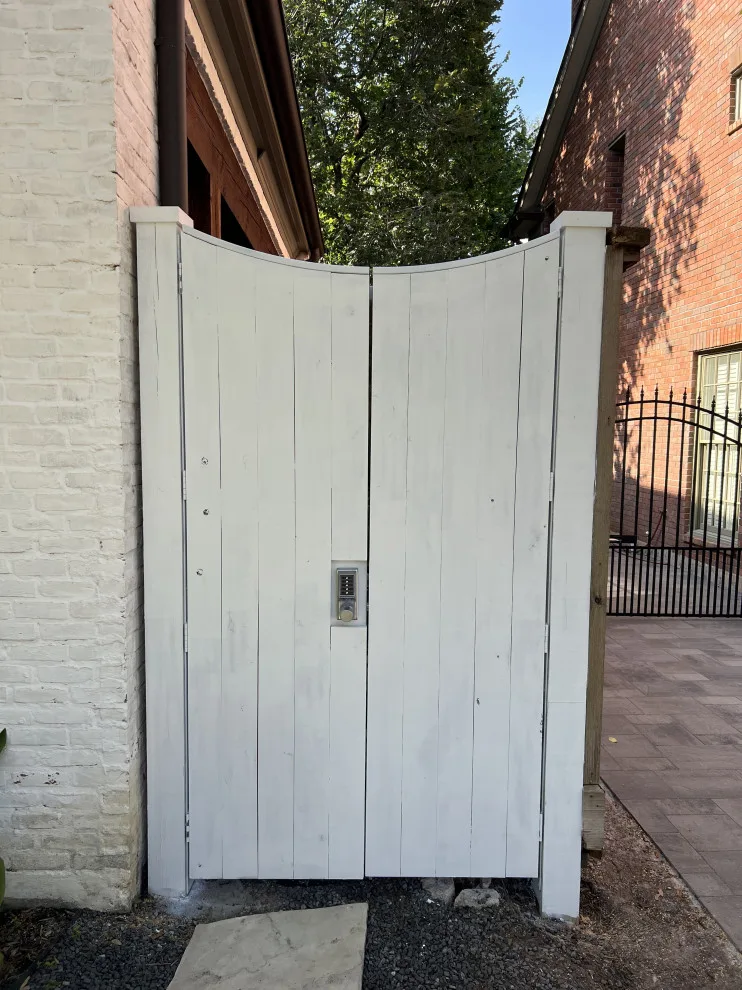 White Stained Wooden Pedestrian Gate by My Garage And Gates - Photo 6