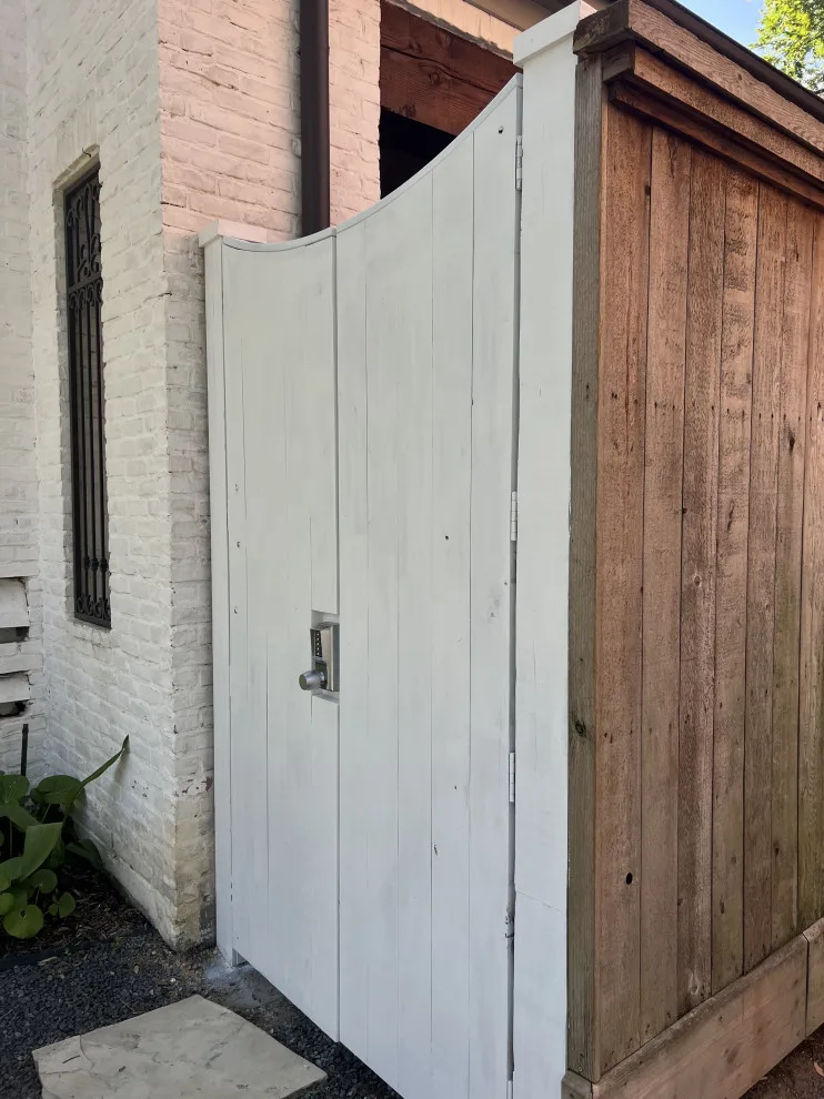 White Stained Wooden Pedestrian Gate by My Garage And Gates - Photo 8