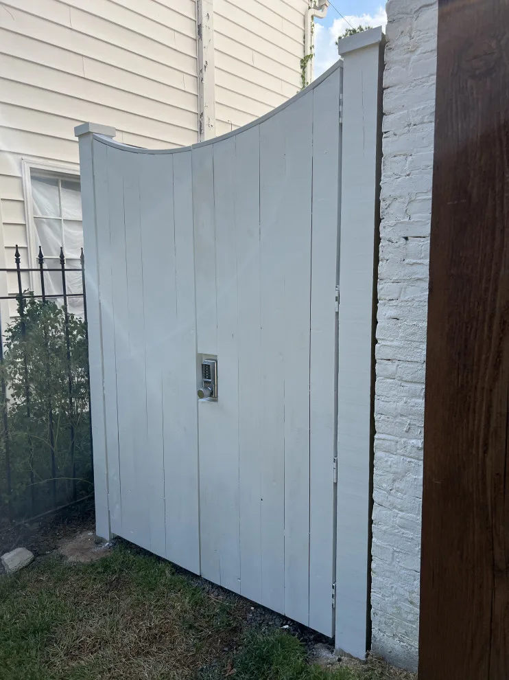 White Stained Wooden Pedestrian Gate by My Garage And Gates - Photo 3