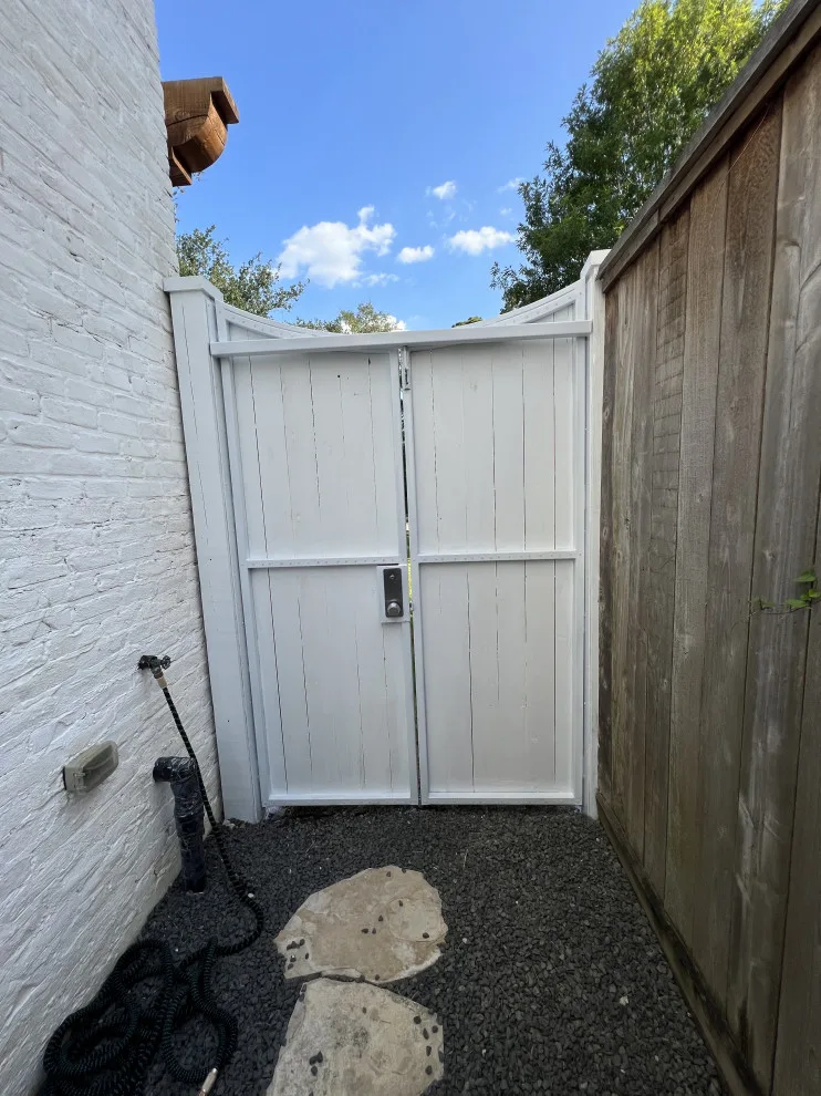 White Stained Wooden Pedestrian Gate by My Garage And Gates - Photo 7