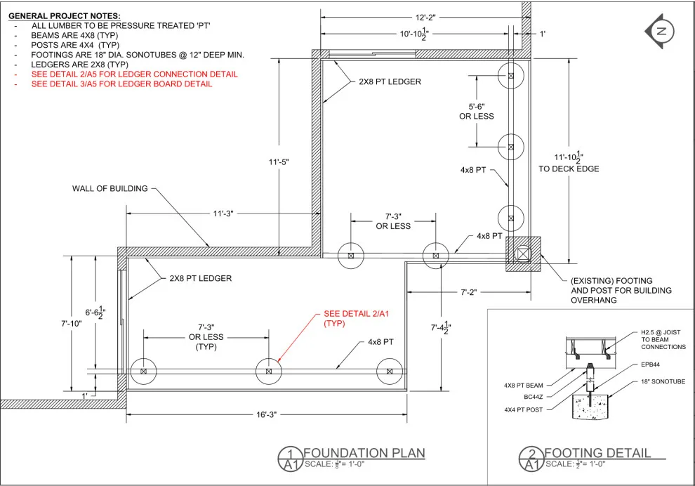 Rear Porch Designs by Outdraft Home Design - Photo 2