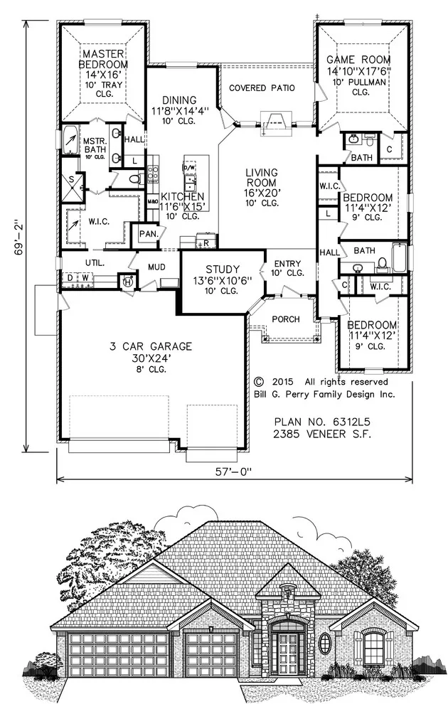 French residences by Perry House Plans - Photo 2