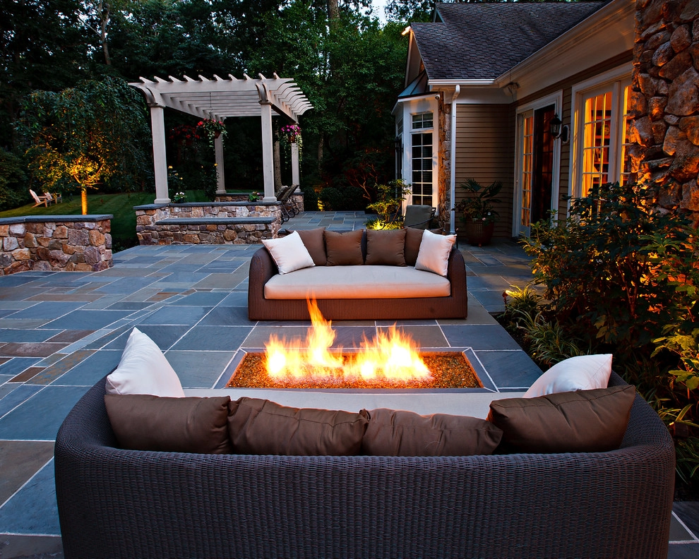 Cherry Hill Patio with Unique Fire Pit by Beechwood Landscape Architecture And Construction - Photo 7
