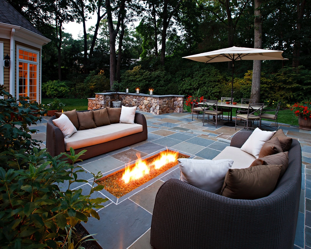 Cherry Hill Patio with Unique Fire Pit by Beechwood Landscape Architecture And Construction - Photo 21