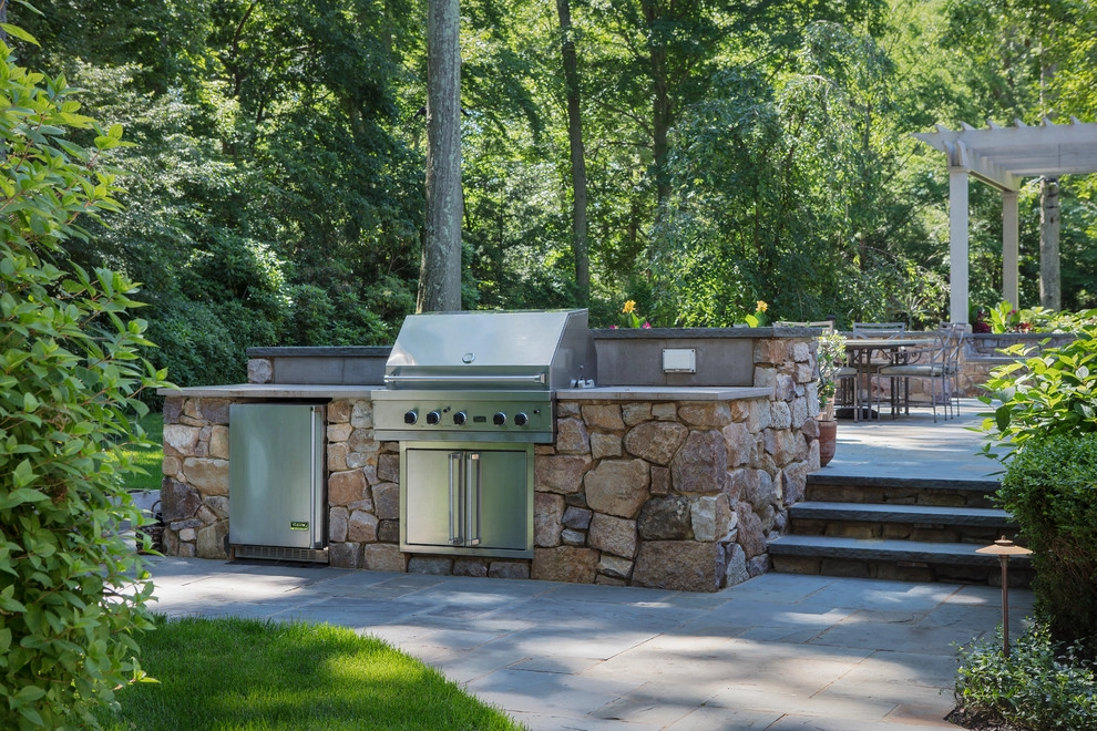 Cherry Hill Patio with Unique Fire Pit by Beechwood Landscape Architecture And Construction - Photo 2