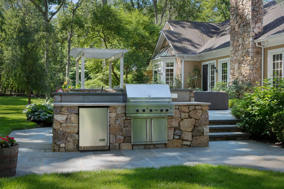 Cherry Hill Patio with Unique Fire Pit by Beechwood Landscape Architecture And Construction - Photo 18
