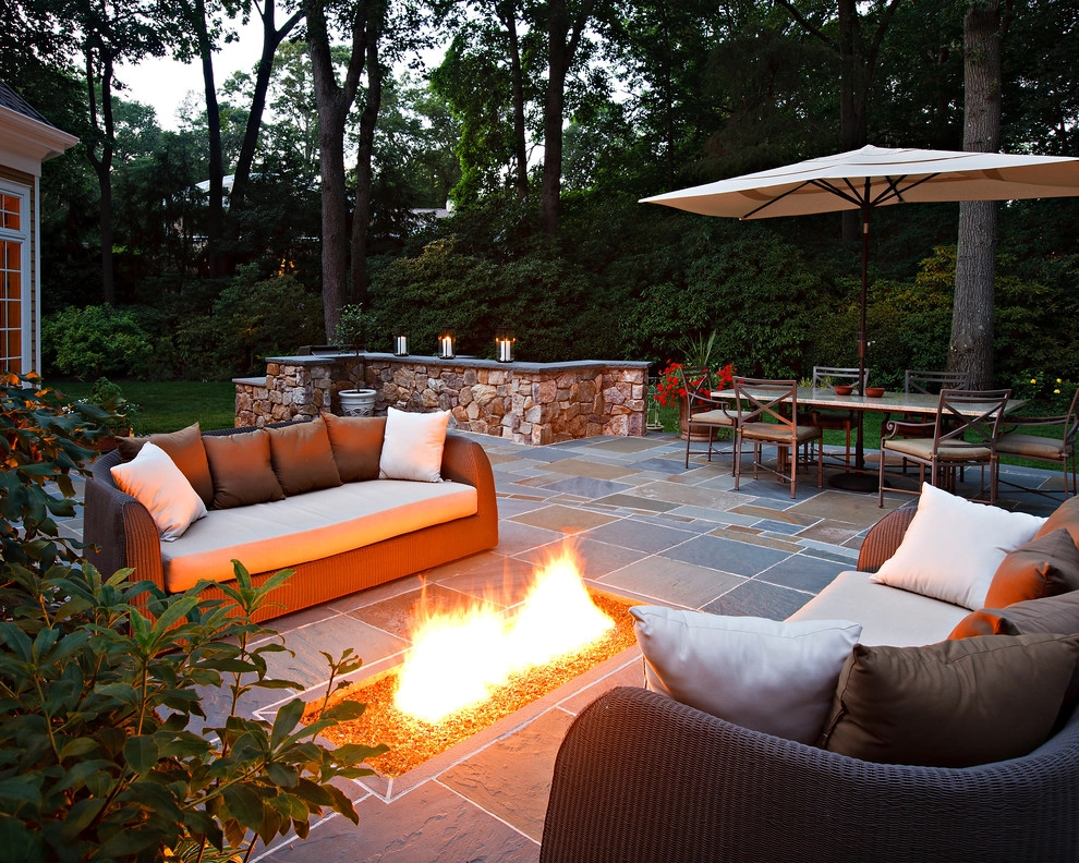 Cherry Hill Patio with Unique Fire Pit by Beechwood Landscape Architecture And Construction - Photo 32