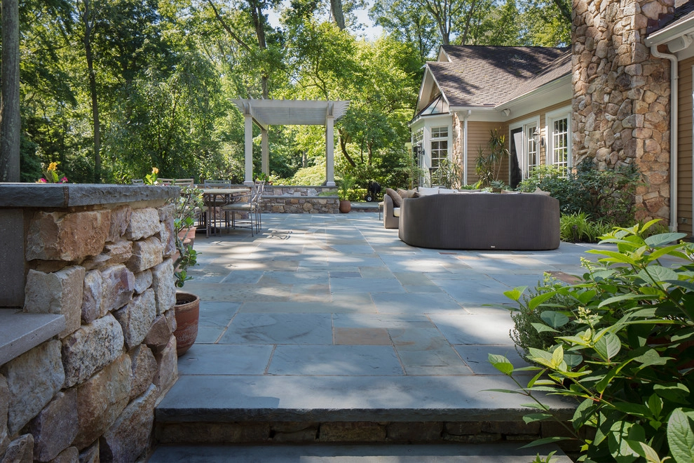 Cherry Hill Patio with Unique Fire Pit by Beechwood Landscape Architecture And Construction - Photo 27