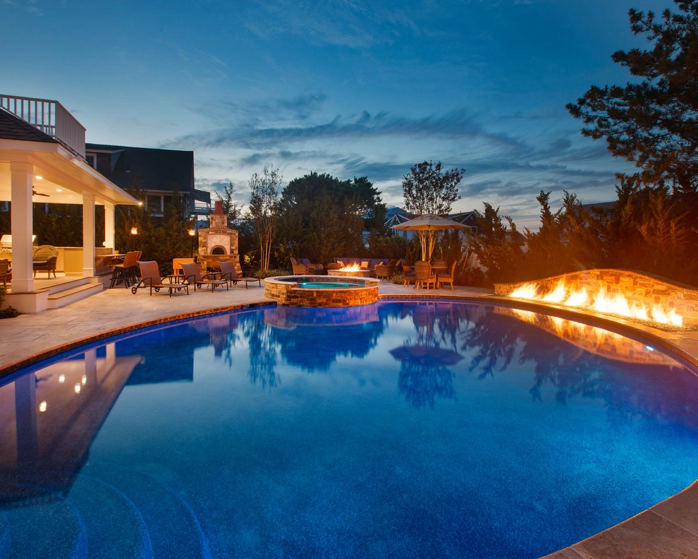 Resort Style Custom Pools with Modern Design by Beechwood Landscape Architecture And Construction - Photo 2