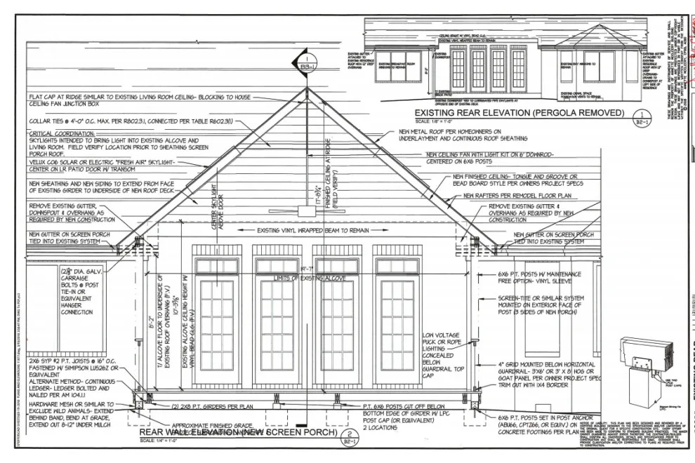 Elevated Screen Porch Extension by Annette McCleery Building Design - Photo 2