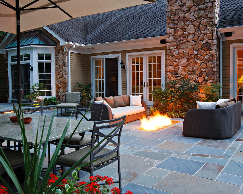 Cherry Hill Patio with Unique Fire Pit by Beechwood Landscape Architecture And Construction - Photo 17