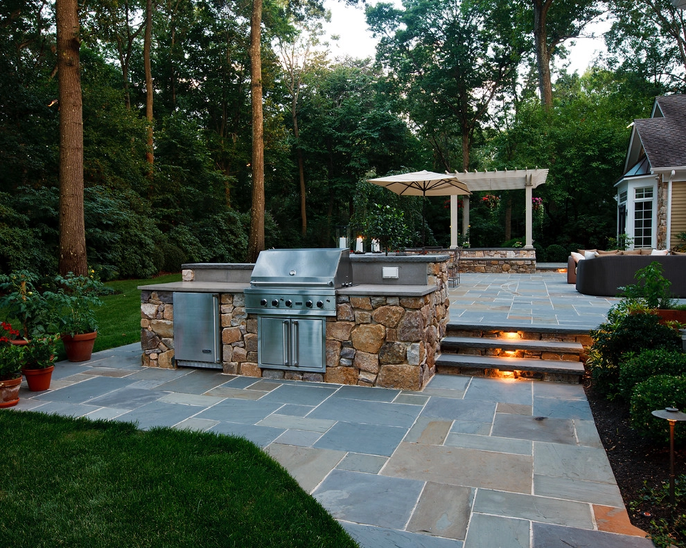 Cherry Hill Patio with Unique Fire Pit by Beechwood Landscape Architecture And Construction - Photo 33