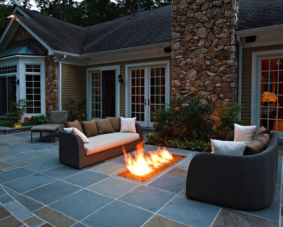 Cherry Hill Patio with Unique Fire Pit by Beechwood Landscape Architecture And Construction - Photo 9